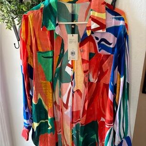 NWT Calia by Carrie Underwood Long Sleeve Beach Swim Cover Up